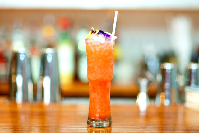 Pacific Swizzle: White Rum infused with rosehip, lemongrass and hibiscus tea, lime juice, and passion fruit ($13).